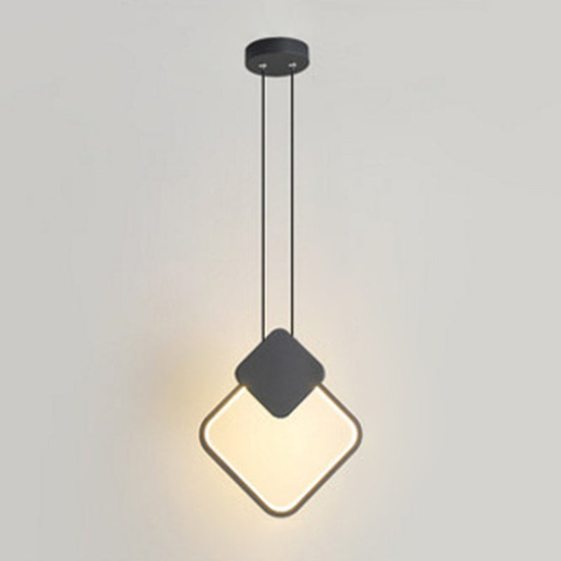 Modern Minimalist Style Cord Hung Hanging Pendant Lights Metal Pendant Light in Black Finish