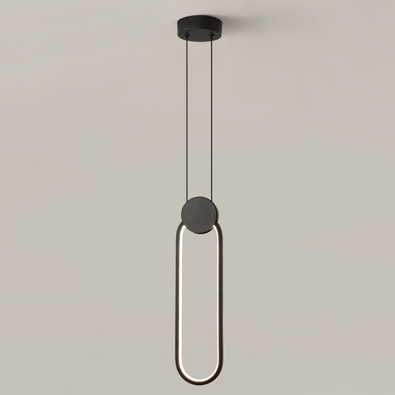 Modern Minimalist Style Cord Hung Hanging Pendant Lights Metal Pendant Light in Black Finish
