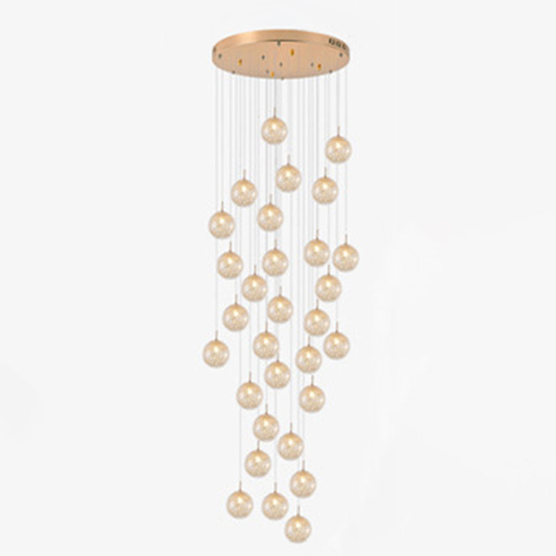Globe Multi Light Pendant Mid-Century Modern Creativity Glass Hanging Pendant Lights for Duplex Stairs