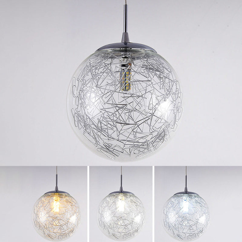 Globe Multi Light Pendant Mid-Century Modern Creativity Glass Hanging Pendant Lights for Duplex Stairs