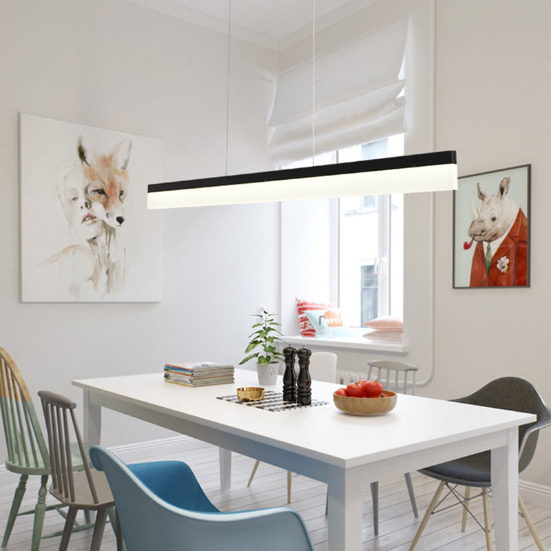 Modern Minimalist Style Linear Pendant Lighting Fixture Acrylic Hanging Lamps for Living Room