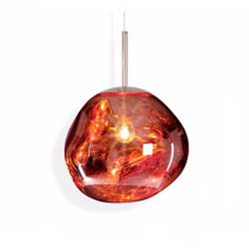 1 Light Rock Ceiling Light Modern Simple Dimpled Blown Glass Ceiling Fixture for Restaurant