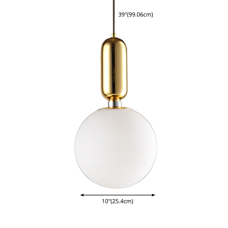 Lampada a sospensione minimalista a sospensione soggiorno con tonalità in vetro a sfera