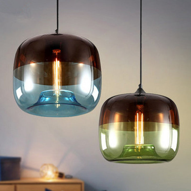 Glass Shaded Hanging Pendant Light Minimalist Style Pendant Light Kit for Restaurant
