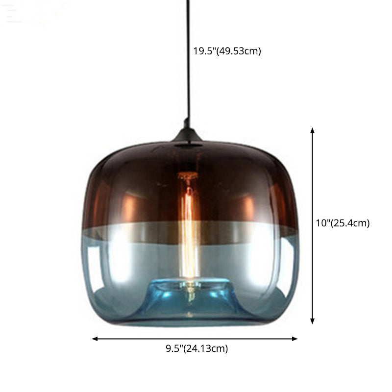 Glass Shaded Hanging Pendant Light Minimalist Style Pendant Light Kit for Restaurant