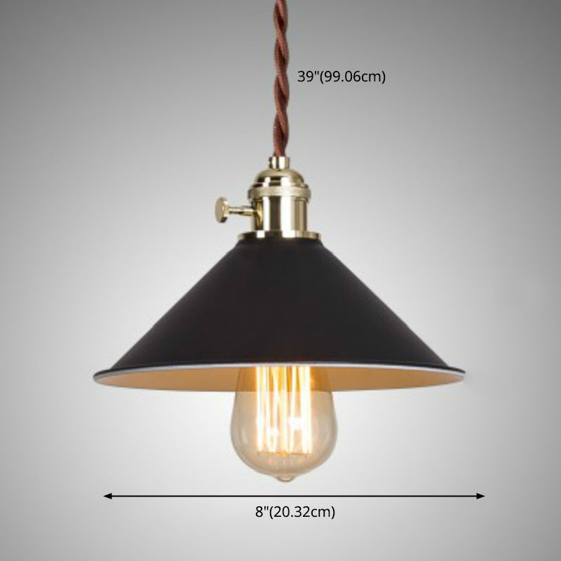 Cône suspendu pendant lumière simplicité metal metal suspendu luminaire pour restaurant