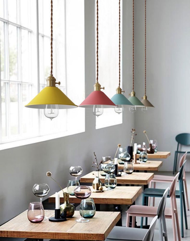 Cône suspendu pendant lumière simplicité metal metal suspendu luminaire pour restaurant