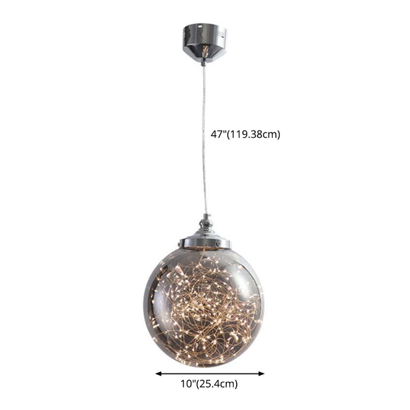Starry Ceiling Pendant Light Minimalist LED Glass Hanging Light Fixture for Living Room