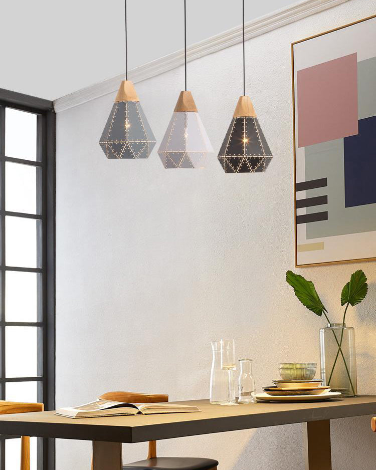 Metall Diamond Hanging Lamp Kit Moderner Stil Down Lighting Anhänger für Esszimmer