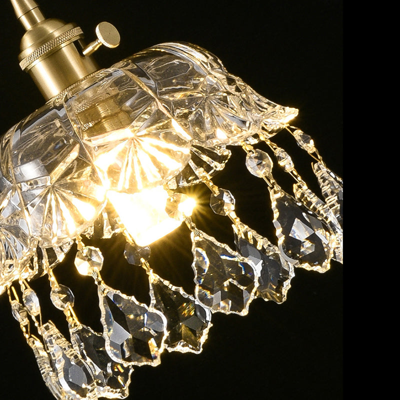 Shaded Glass Pendant Ceiling Light Contemporary Style Clear Hanging Ceiling Light