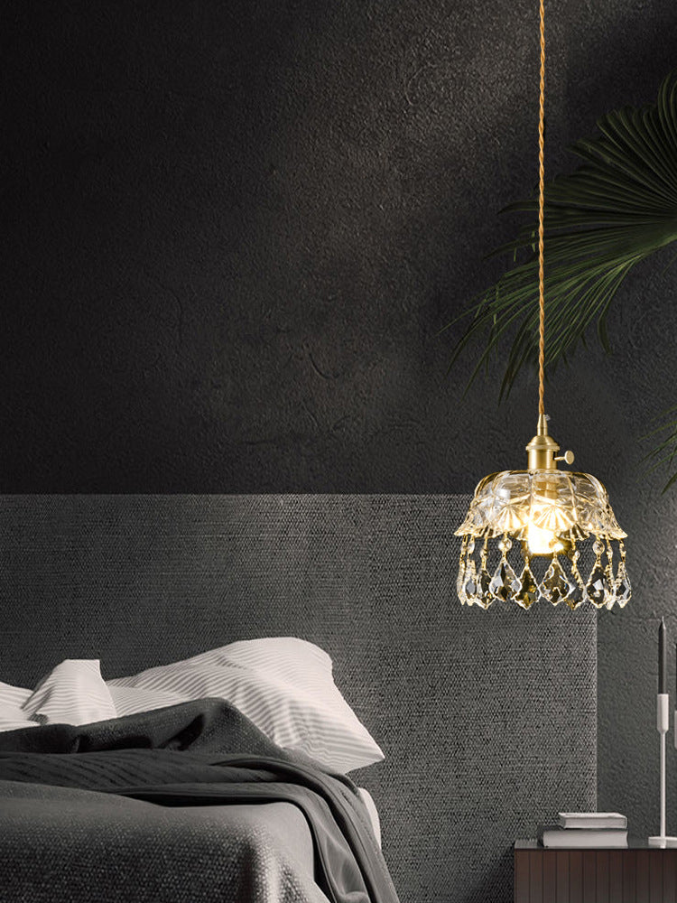 Shaded Glass Pendant Ceiling Light Contemporary Style Clear Hanging Ceiling Light