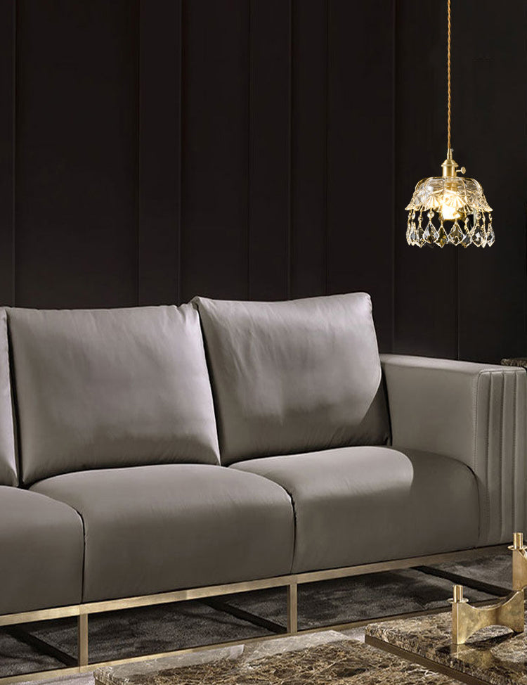 Shaded Glass Pendant Ceiling Light Contemporary Style Clear Hanging Ceiling Light