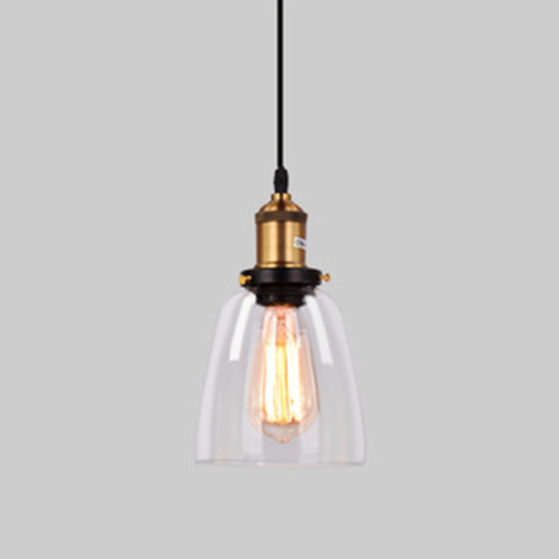 1 Light Light Kit Retro Industrialglas hängendes Licht mit hängenden Kabel für das Restaurant
