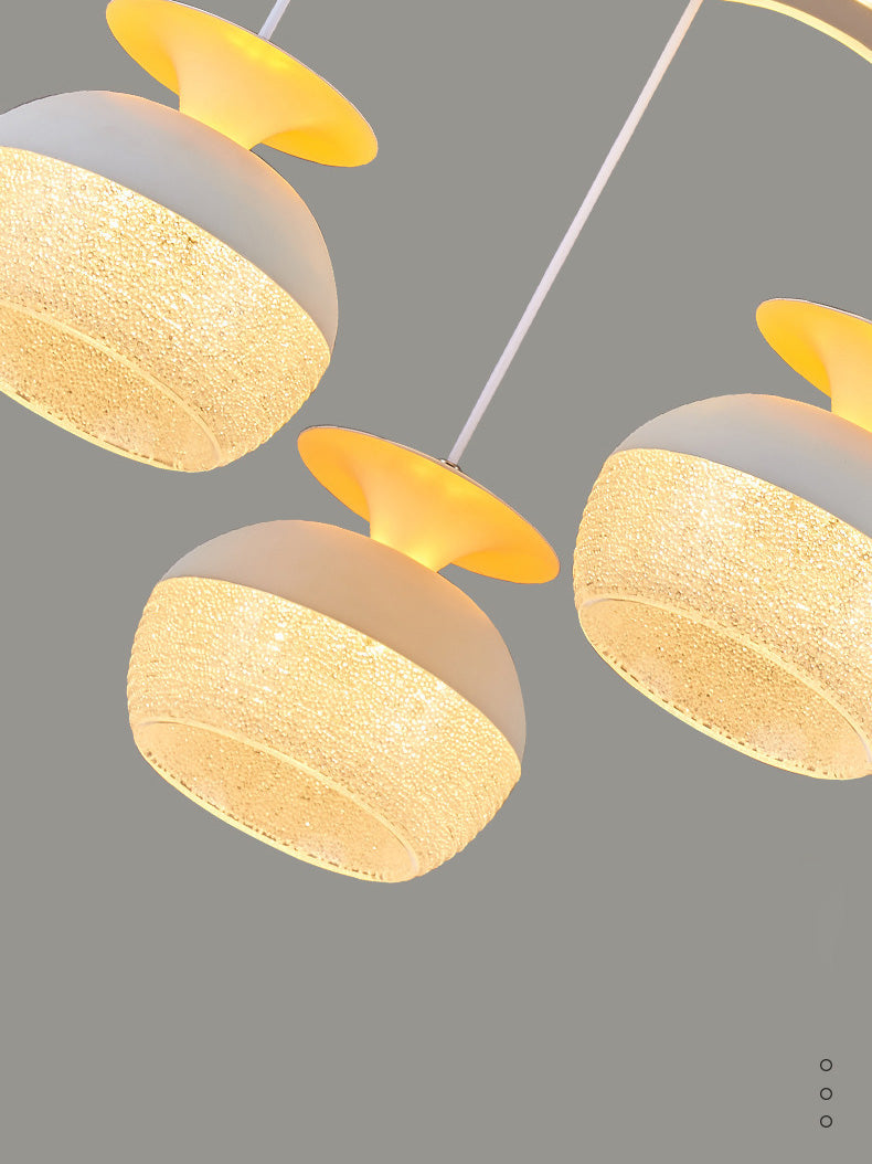 Modern 5-licht hanglamp Licht armatuur Wit wijnglas en klaver multi-plafondlicht met acrylschaduw