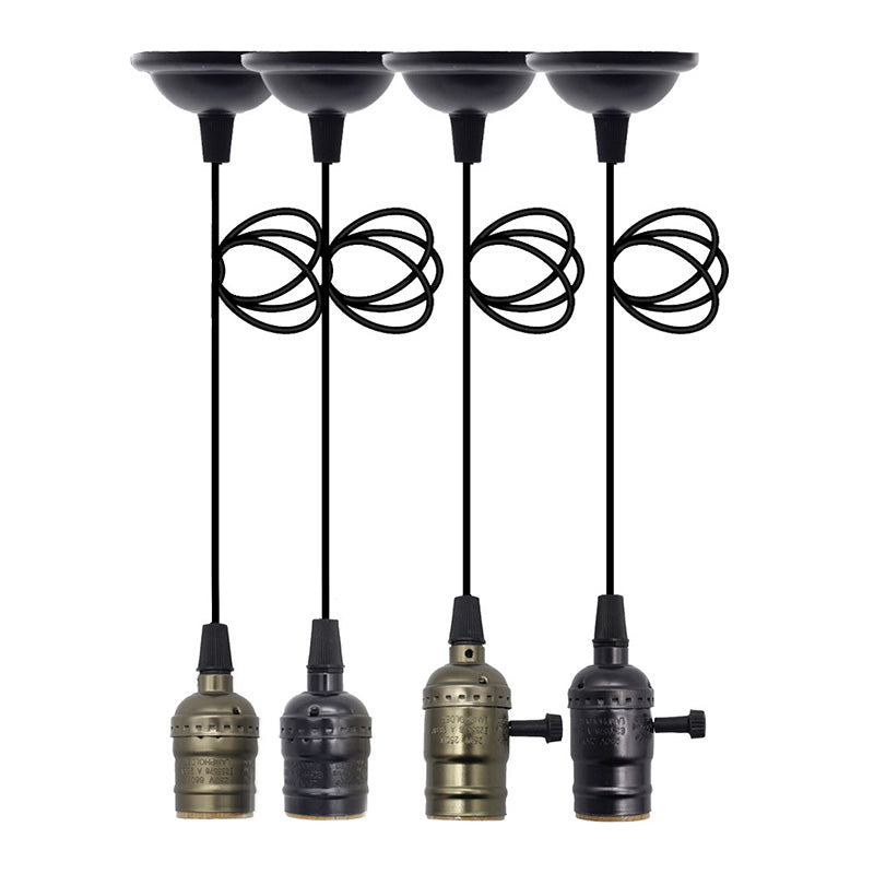 Vintage Single Bulb Hanging Light Metal Lamp Holder Industrial Style Lighting Fixture for Restaurant