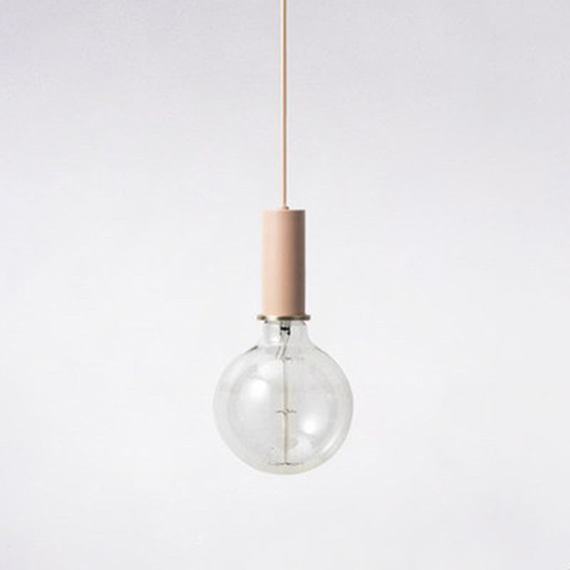 Nordic Macaroon Style Simplicity Hanging Light 1-Light Open Bulb Mini Suspension Lamp for Clothing Store