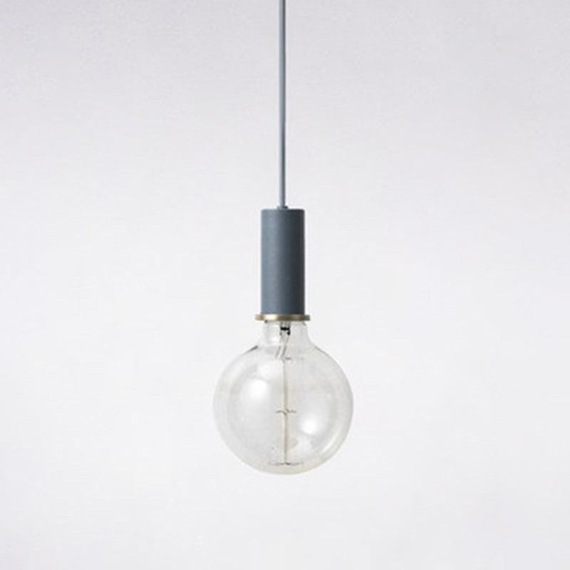 Nordic Macaroon Style Simplicity Hanging Light 1-Light Open Bulb Mini Suspension Lamp for Clothing Store