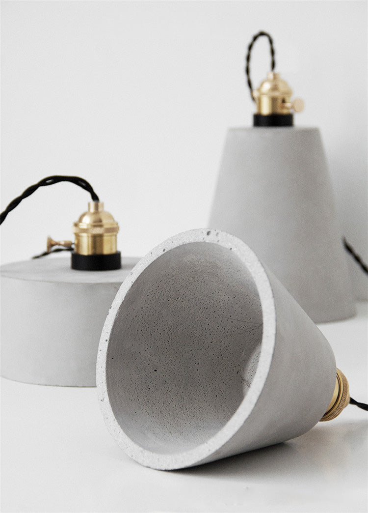 Brass Lamp Holder Cement Hanging Light 1-Light Nordic Simplicity Style Creative Lighting Pendant for Bedroom