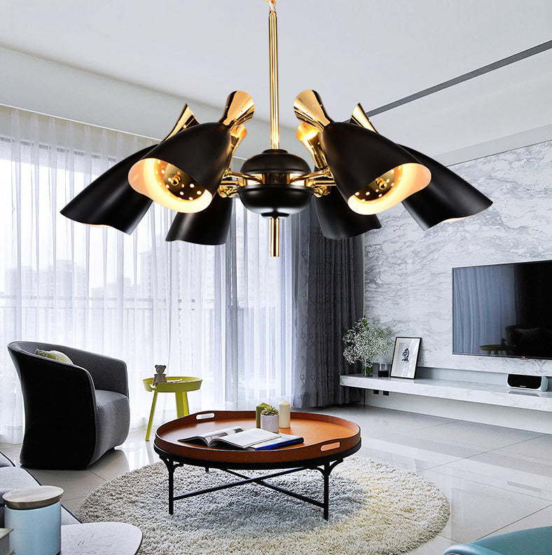 Shaded Metal Chandelier Lighting Contemporary Style Pendant Light Fixture for Living Room