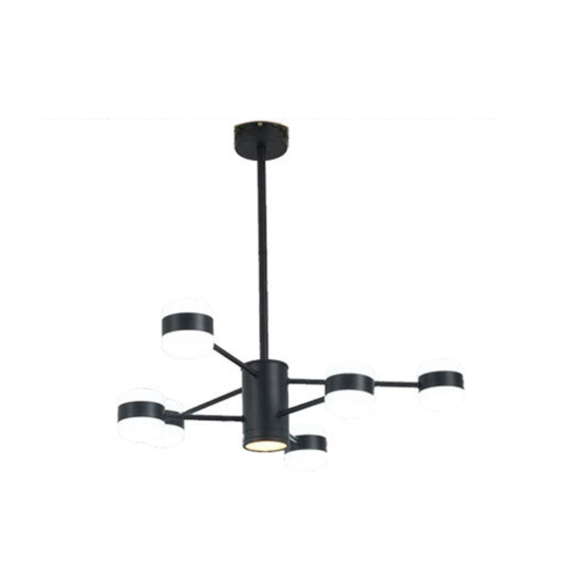 Minimalist LED Chandelier Pendant Light Black Shaded Hanging Light Fixture with Acrylic Shade