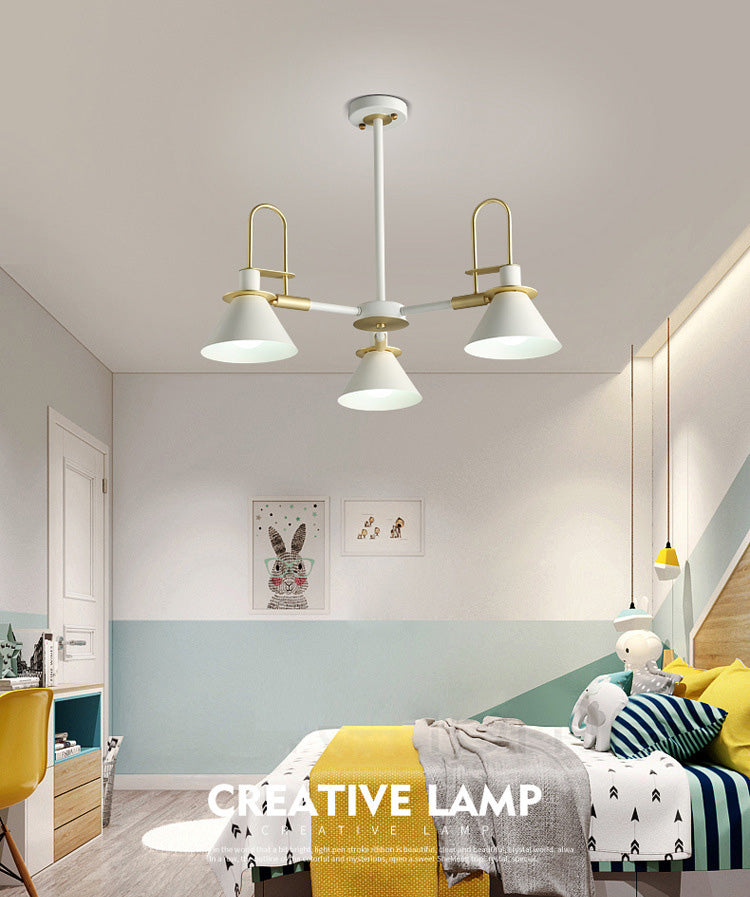 Conical Chandelier Pendant Light Minimalist Style Metal Living Room Suspension Light