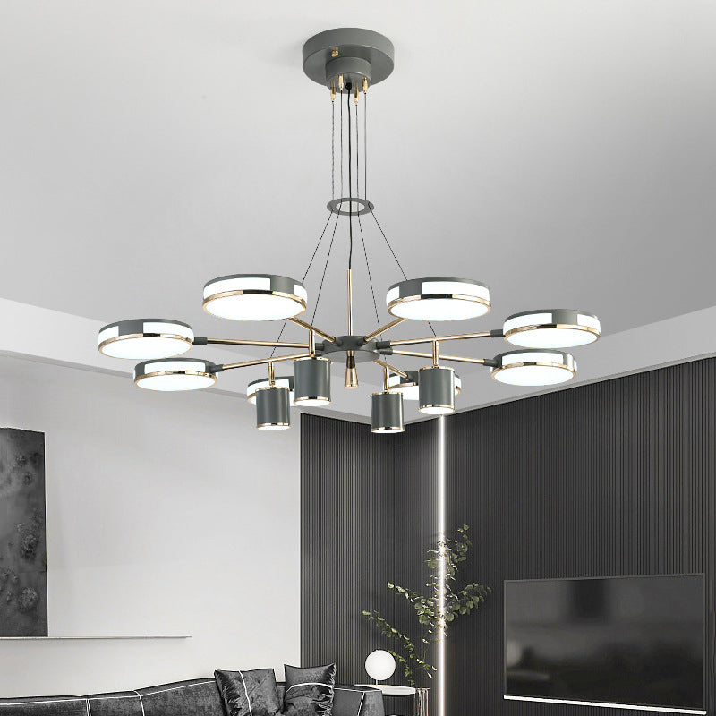 Sputnik LED Chandelier Creative Minimalist Acrylic Grey Hanging Light for Living Room