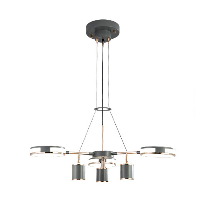 Sputnik LED Chandelier Creative Minimalist Acrylic Grey Hanging Light for Living Room