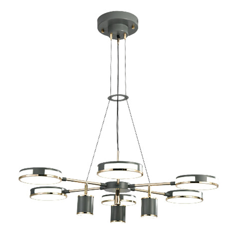 Sputnik LED Chandelier Creative Minimalist Acrylic Grey Hanging Light for Living Room