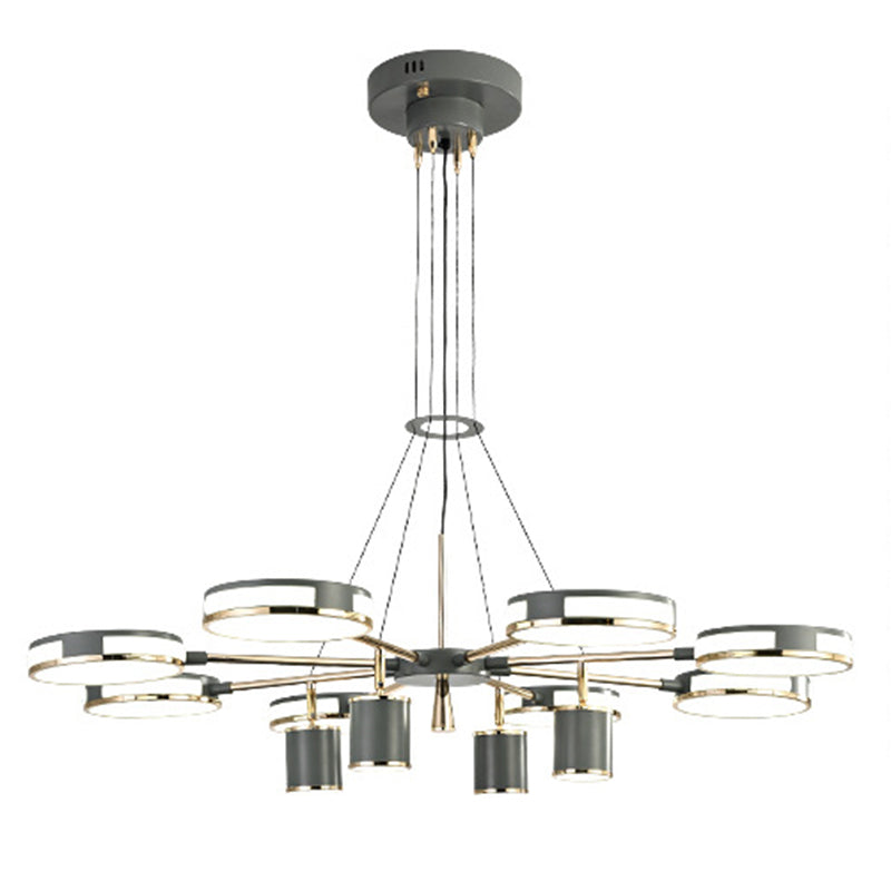 Sputnik LED Chandelier Creative Minimalist Acrylic Grey Hanging Light for Living Room