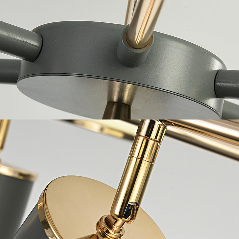 Sputnik LED Chandelier Creative Minimalist Acrylic Grey Hanging Light for Living Room