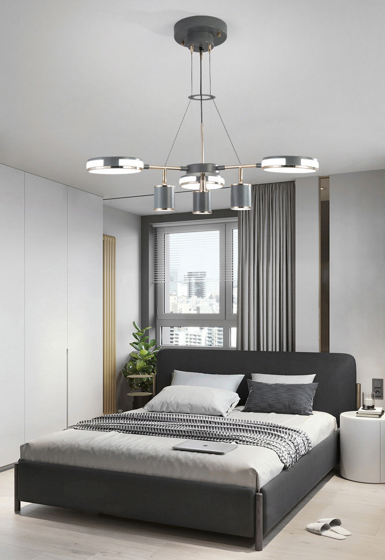 Sputnik LED Chandelier Creative Minimalist Acrylic Grey Hanging Light for Living Room