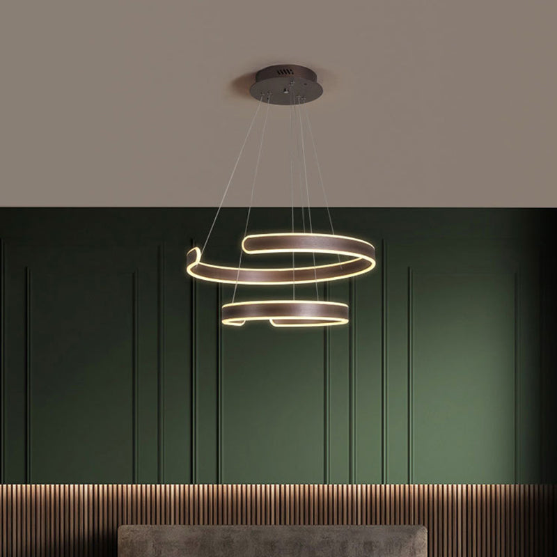 Coffee C landelera en forma de Simplicidad acrílica LED colgante colgante