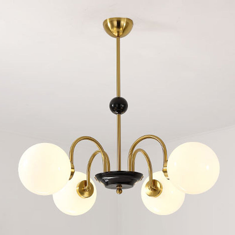Milk Globe White Globo de estilo moderno Múltiples luces Multi-luz Simplicidad de metal Simplicidad para sala de estar