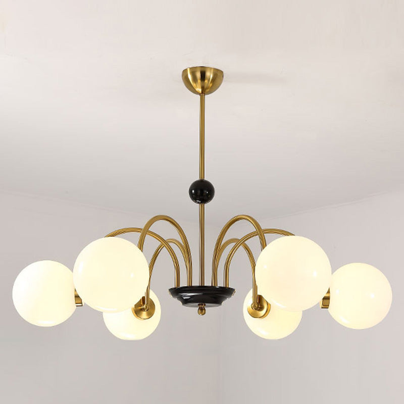Milk Globe White Globo de estilo moderno Múltiples luces Multi-luz Simplicidad de metal Simplicidad para sala de estar