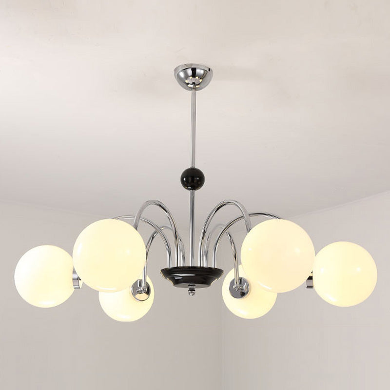 Milk Globe White Globo de estilo moderno Múltiples luces Multi-luz Simplicidad de metal Simplicidad para sala de estar