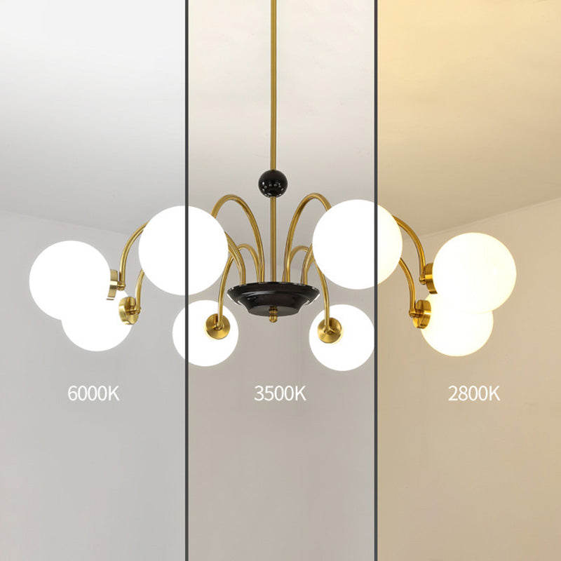 Milk Globe White Globo de estilo moderno Múltiples luces Multi-luz Simplicidad de metal Simplicidad para sala de estar