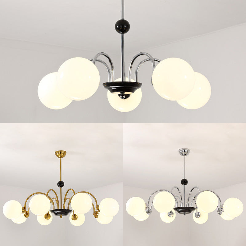 Milk Globe White Globo de estilo moderno Múltiples luces Multi-luz Simplicidad de metal Simplicidad para sala de estar