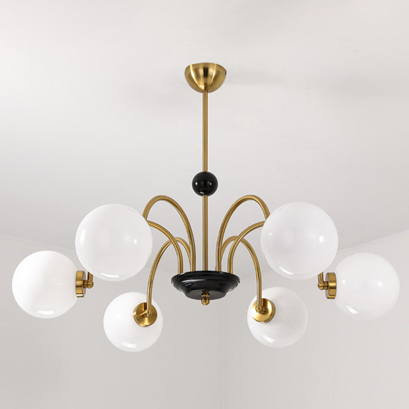 Milk Globe White Globo de estilo moderno Múltiples luces Multi-luz Simplicidad de metal Simplicidad para sala de estar