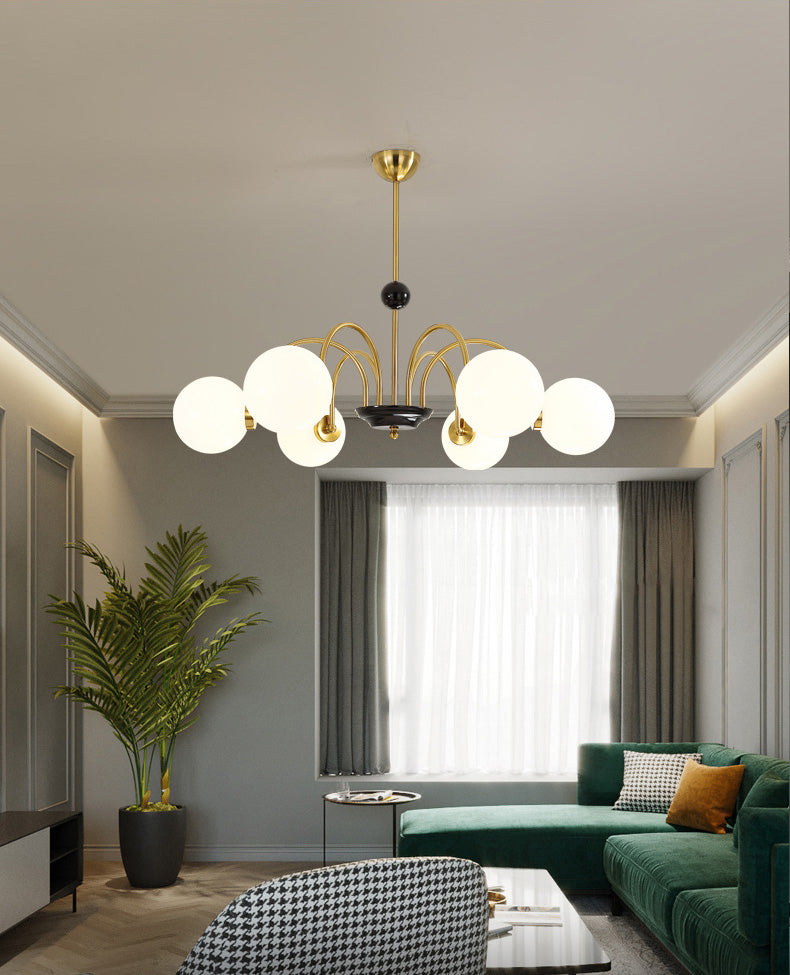 Milk Globe White Globo de estilo moderno Múltiples luces Multi-luz Simplicidad de metal Simplicidad para sala de estar