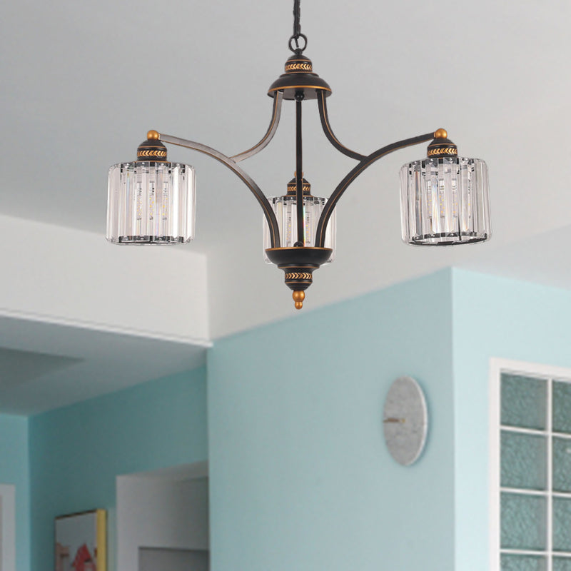 Curva Brazo de la sala de estar Luz Luz tradicional transparente de cristal Tri-sado