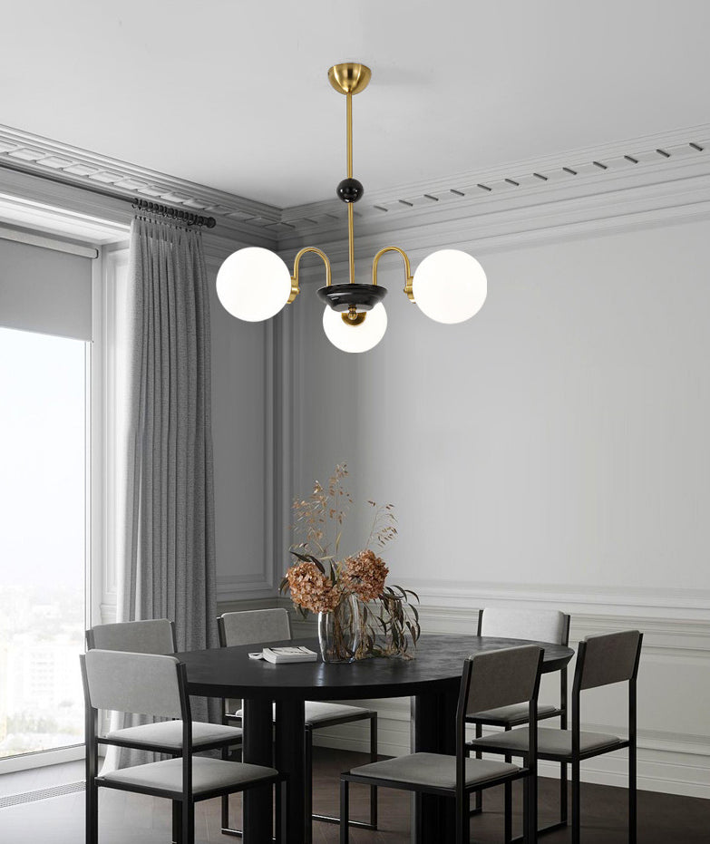 Milk Globe White Globo de estilo moderno Múltiples luces Multi-luz Simplicidad de metal Simplicidad para sala de estar