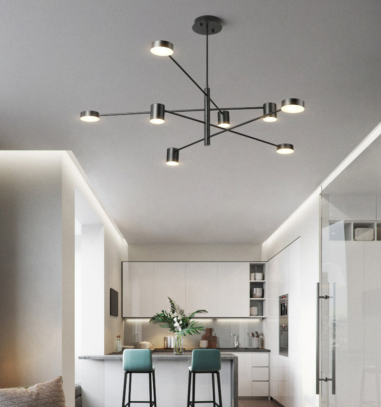 Metal Shaded Pendant Light Fixture Simplicity Style LED Chandelier Pendant Light in Black
