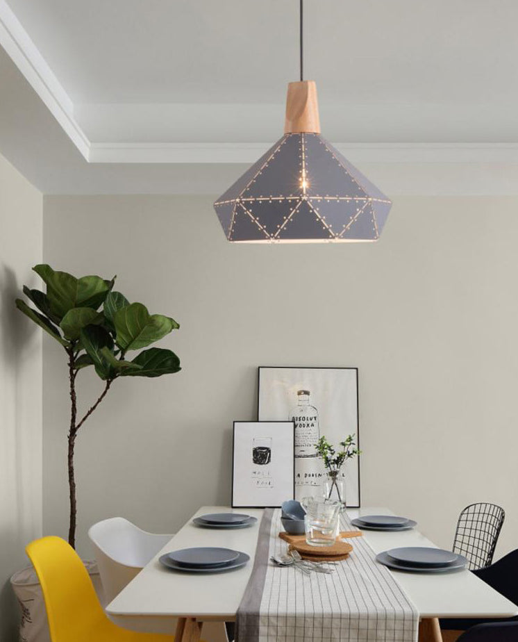 Metall Diamond Hanging Lamp Kit Moderner Stil Down Lighting Anhänger für Esszimmer