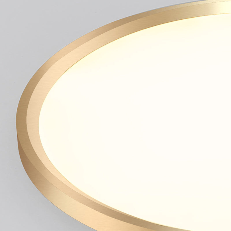 Gold Disk Flush Mount Lighting Simple Style Metal LED Ceiling Light in Warm/White Light, 12"/16"/19.5" Wide