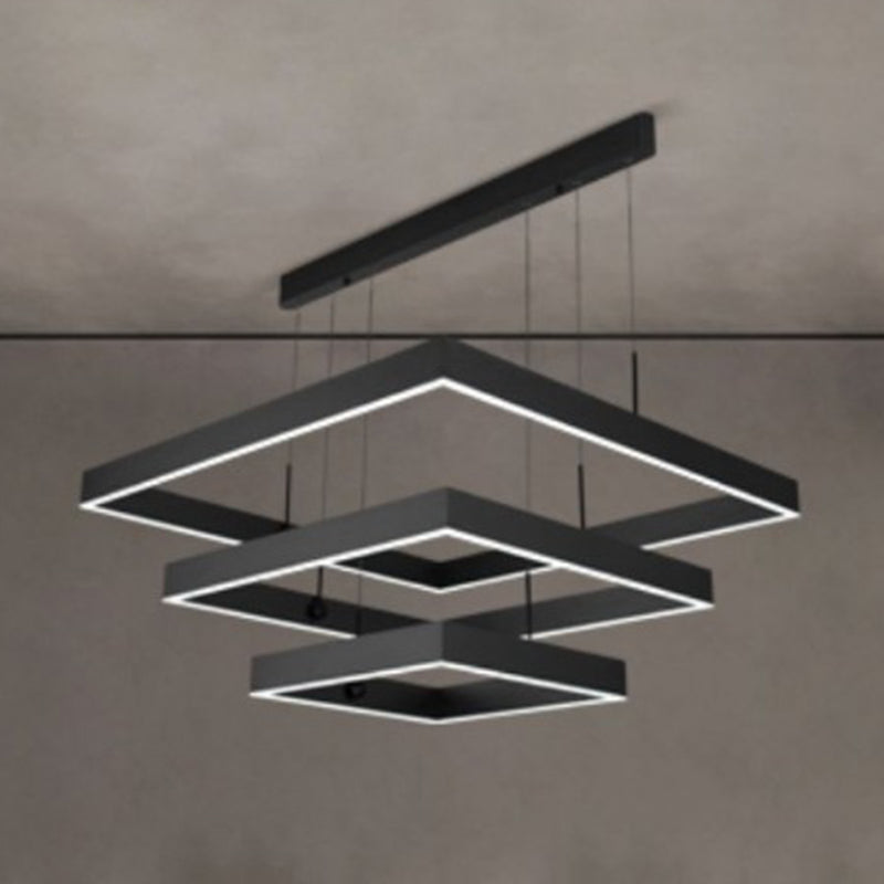 Lámparas de lámparas cuadradas de tres niveles lámpara de metal moderno 3 luces lámparas
