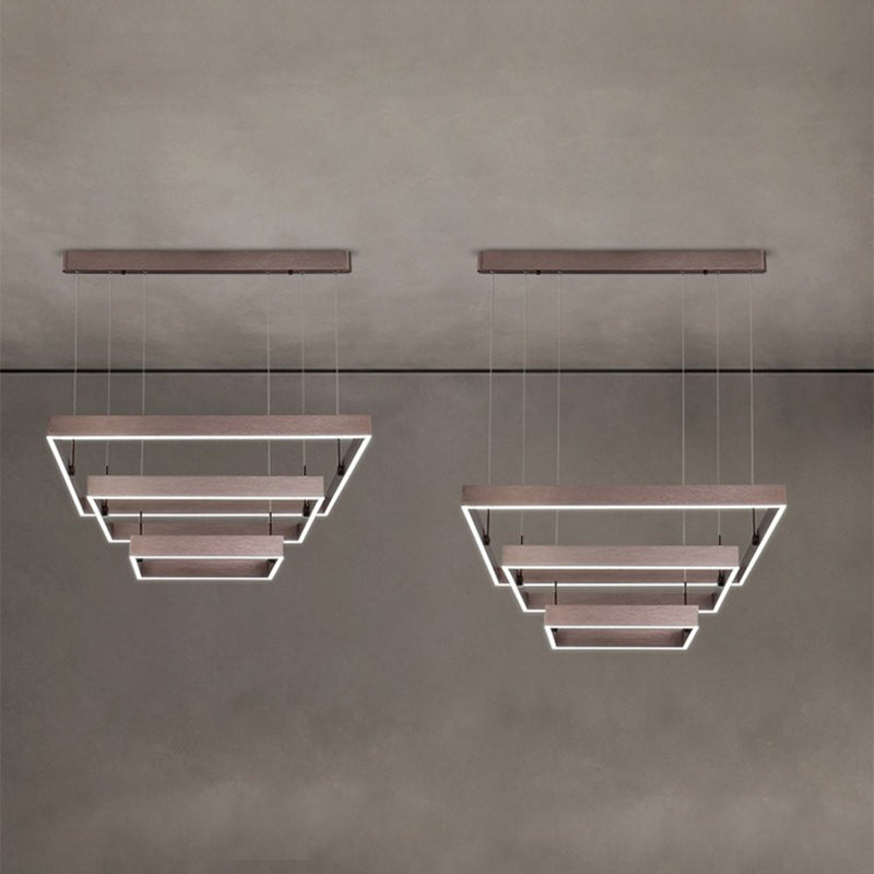 Lámparas de lámparas cuadradas de tres niveles lámpara de metal moderno 3 luces lámparas