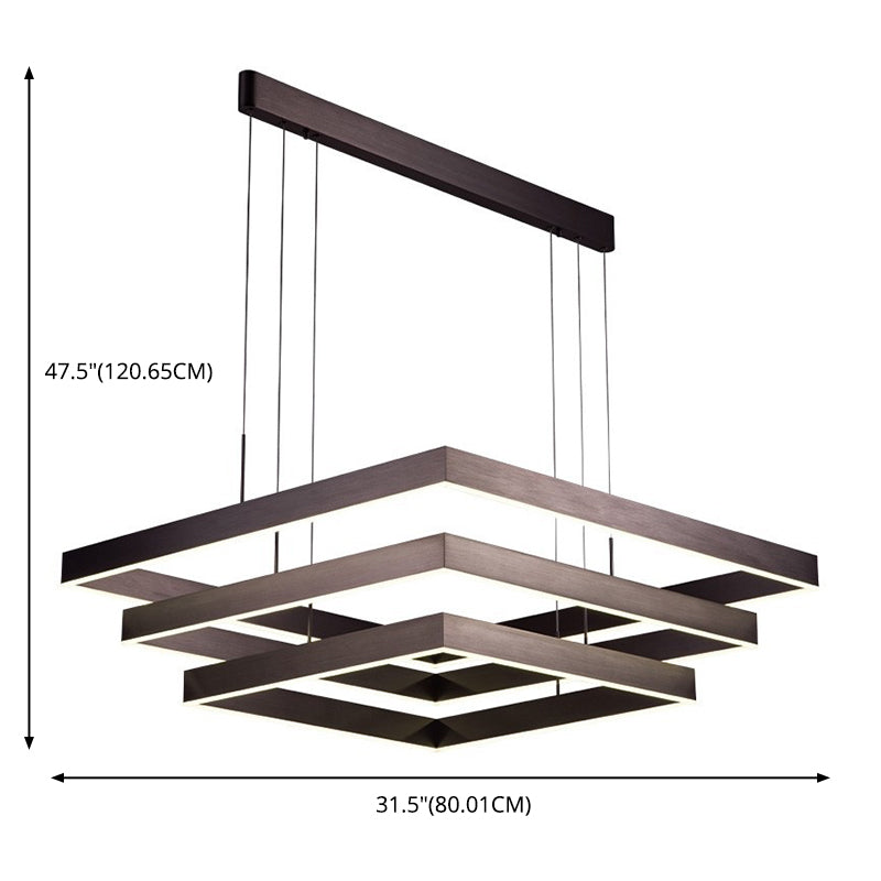 Lámparas de lámparas cuadradas de tres niveles lámpara de metal moderno 3 luces lámparas