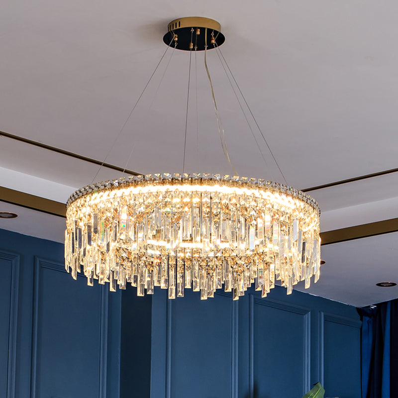 K9 Crystal Iasphicle Luz colgante Luxurious Modern Brass LED LED para sala de estar