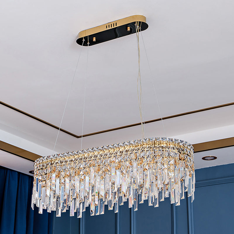 K9 Crystal Iasphicle Luz colgante Luxurious Modern Brass LED LED para sala de estar