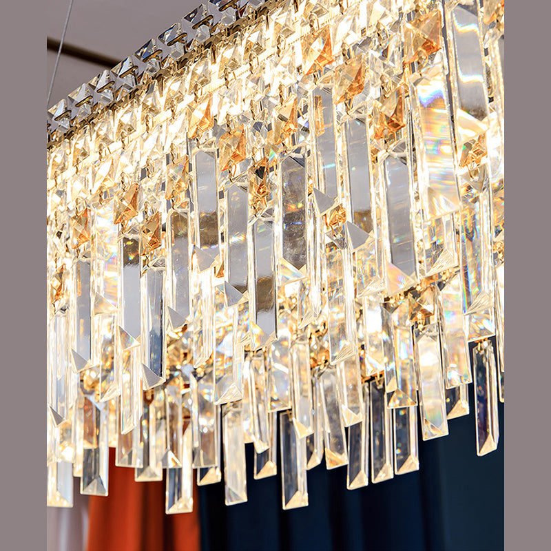 K9 Crystal Iasphicle Luz colgante Luxurious Modern Brass LED LED para sala de estar